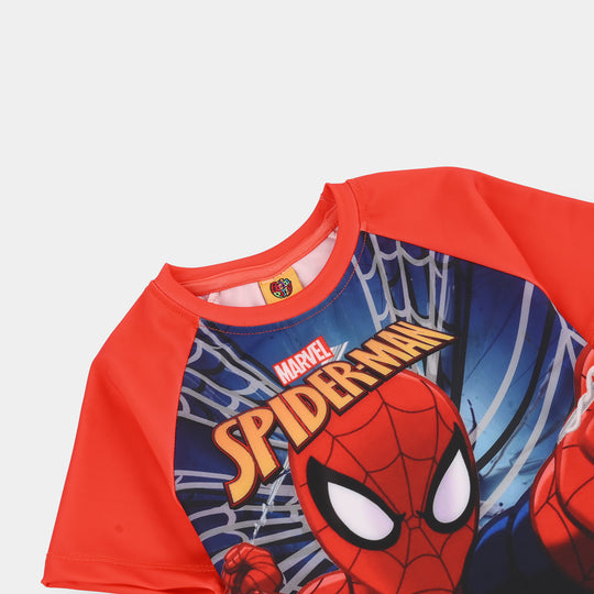 Boys Nylon Swimming 2Piece Suit Character-RED