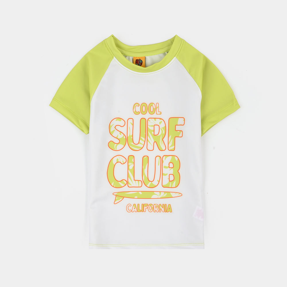 Boys Nylon Swimming 2Piece Suit-Lemon