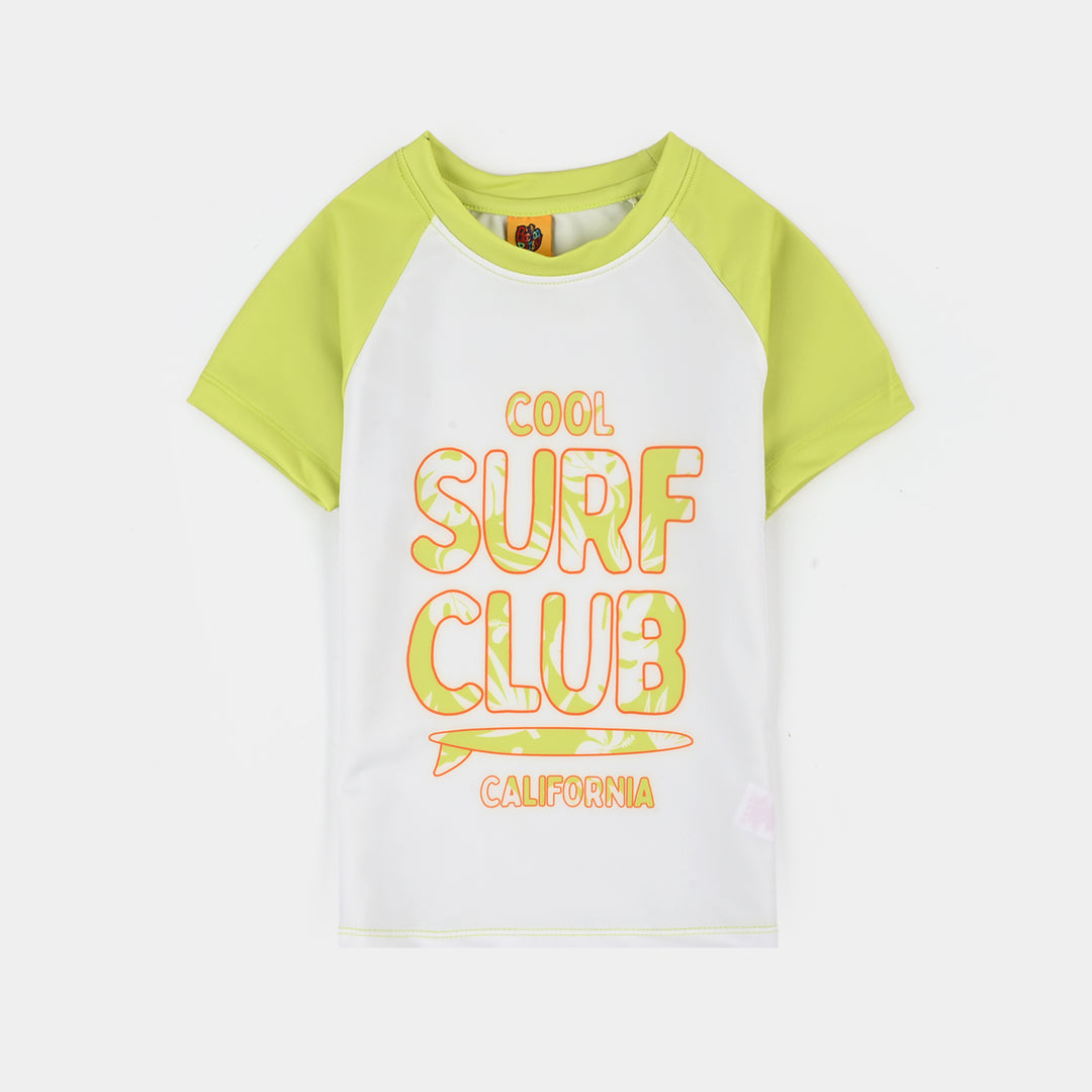 Boys Nylon Swimming 2Piece Suit-Lemon