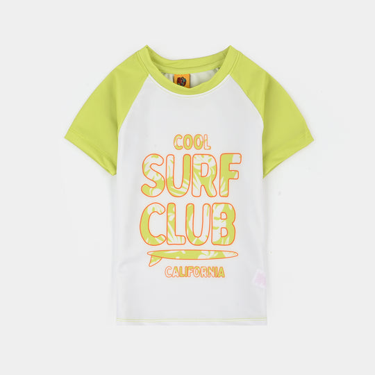 Boys Nylon Swimming 2Piece Suit-Lemon