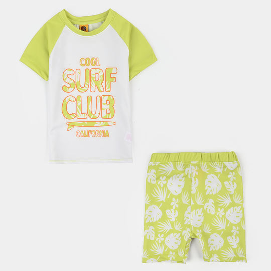 Boys Nylon Swimming 2Piece Suit-Lemon
