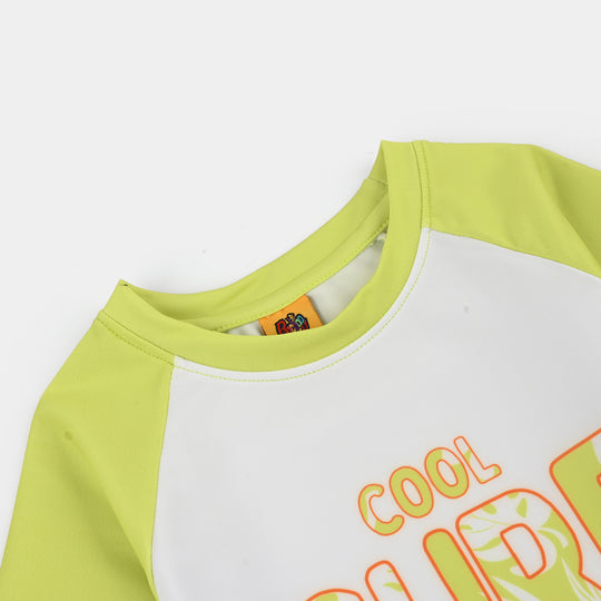 Boys Nylon Swimming 2Piece Suit-Lemon