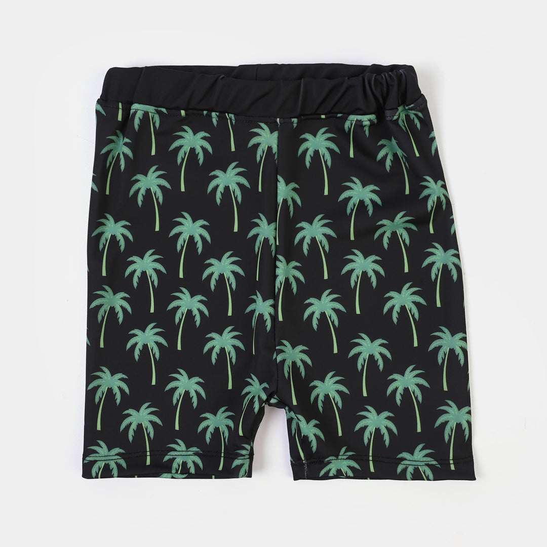 Boys Nylon Swimming 2Piece Suit Coconut Tree-BLACK