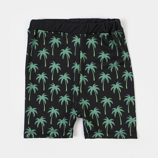 Boys Nylon Swimming 2Piece Suit Coconut Tree-BLACK