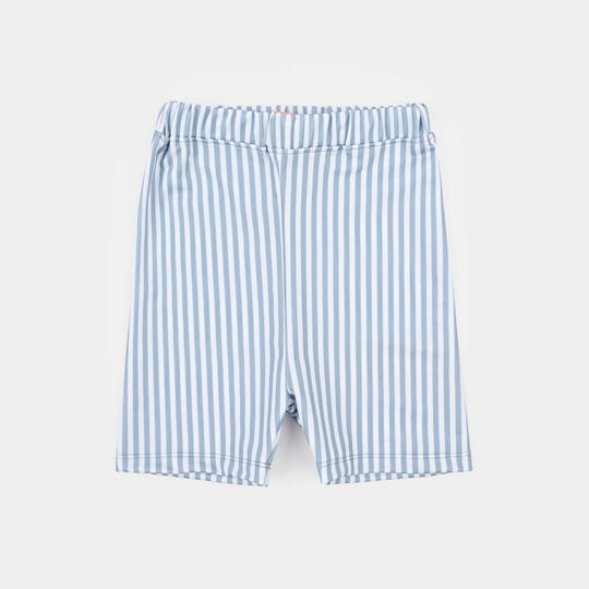Boys Nylon Swimming 2Piece Suit Wavy Hello-BLUE