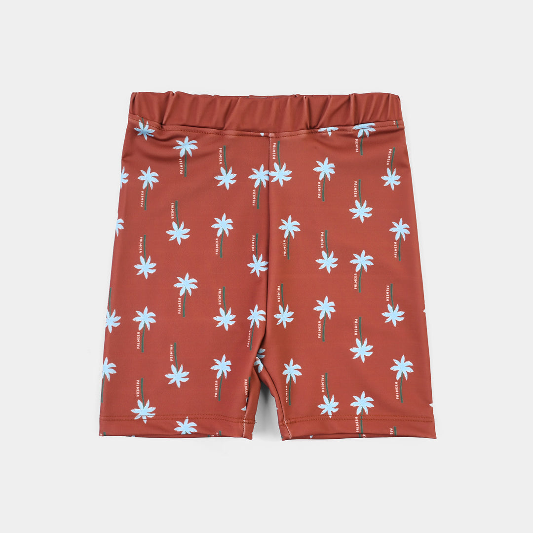 Boys Nylon Swimming Short Palmera-BROWN