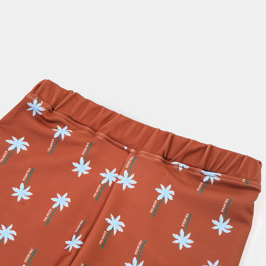 Boys Nylon Swimming Short Palmera-BROWN