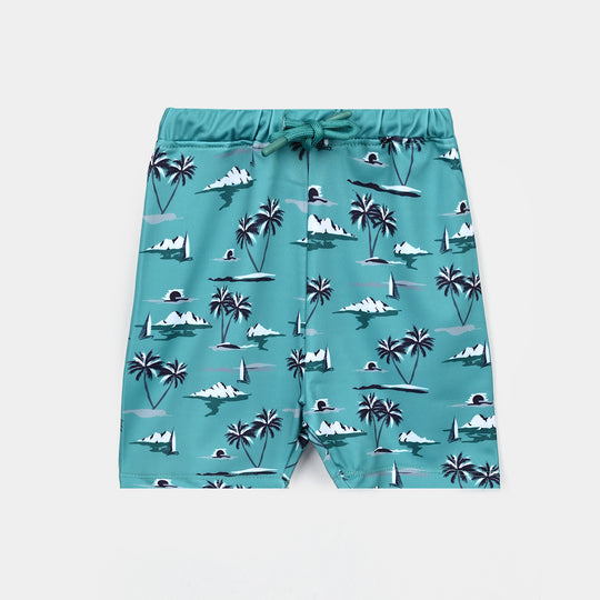 Boys Swimming Short Palm Tree-GREEN