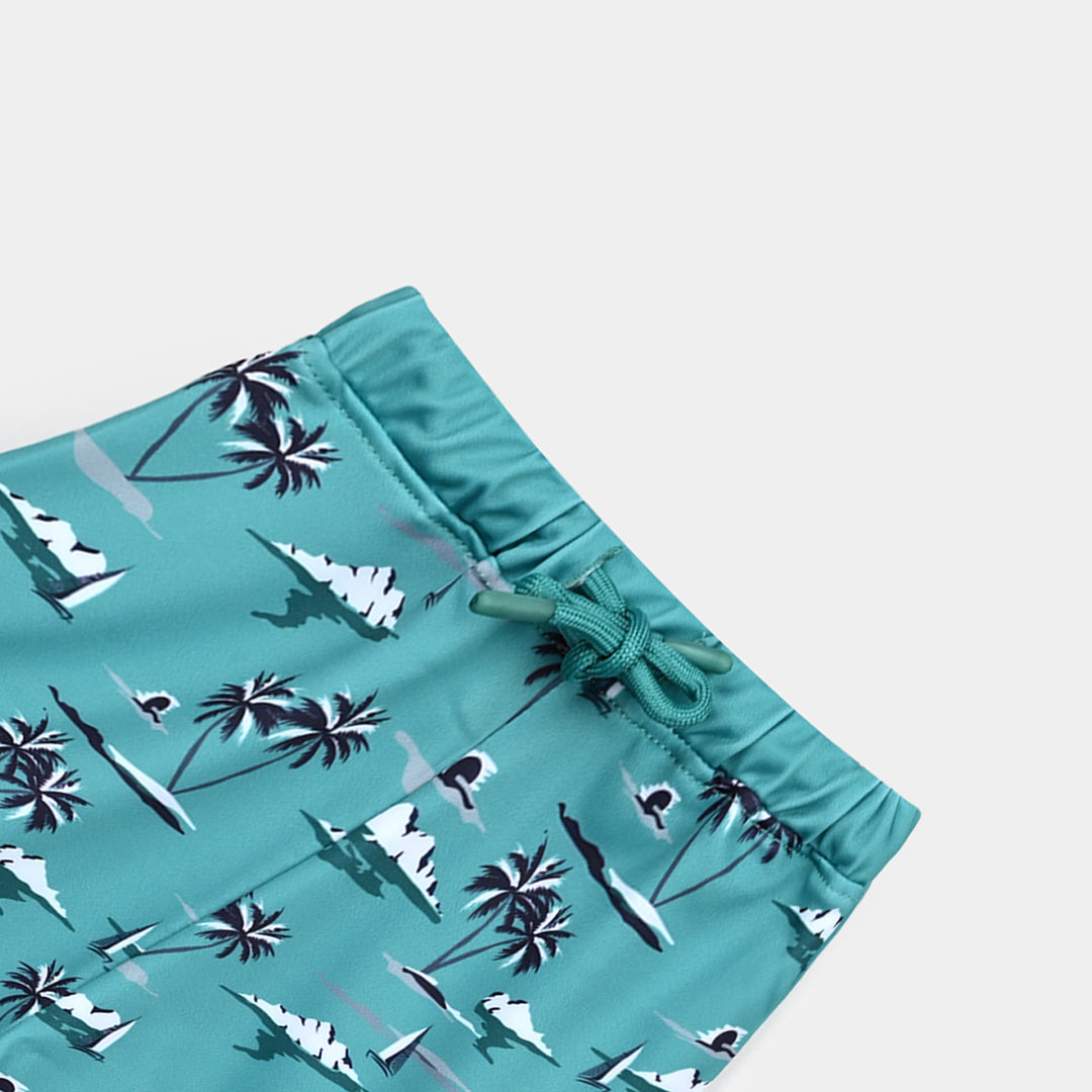 Boys Swimming Short Palm Tree-GREEN
