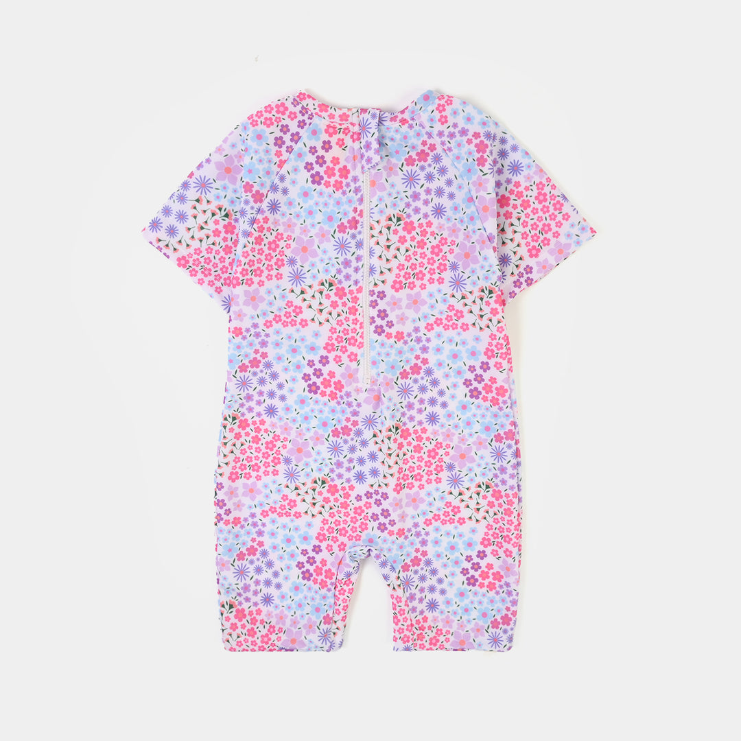 Girls Nylon Swimming Jumper Floral-Multi