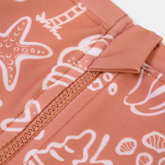 Girls Nylon Swimming Jumper Shells-BROWN