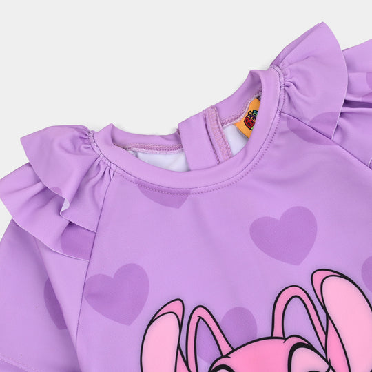 Girls Nylon Swimming Jumper Stitch-Purple