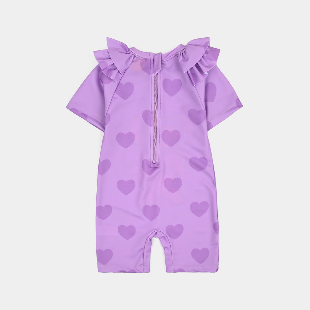 Girls Nylon Swimming Jumper Stitch-Purple