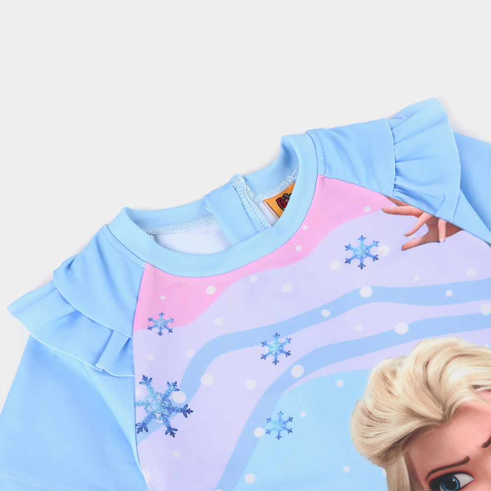 Girls Nylon Swimming Jumper Character-Blue