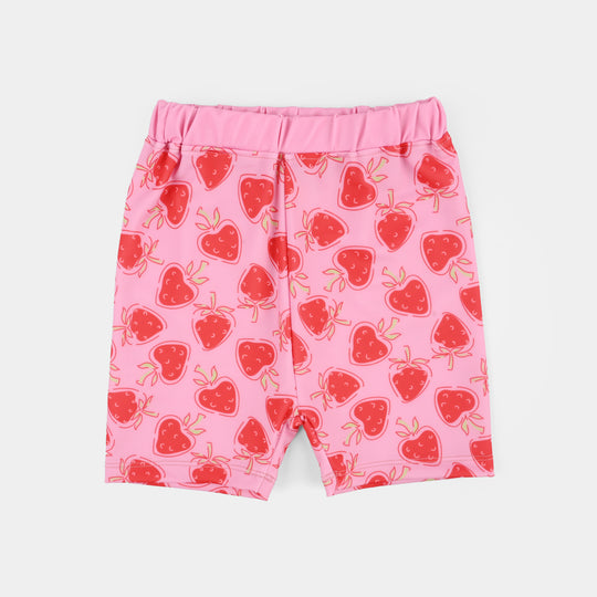 Girls Nylon Swimming 2Piece Suit Strawberry-PINK