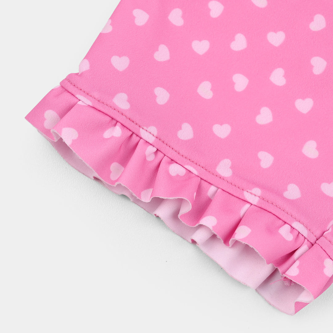 Girls Nylon Swimming 2Piece Suit Character-Pink