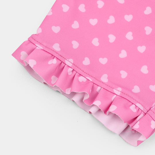Girls Nylon Swimming 2Piece Suit Character-Pink