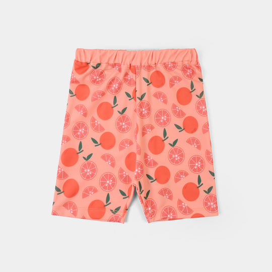 Girls Nylon Swimming 2Piece Suit Oranges