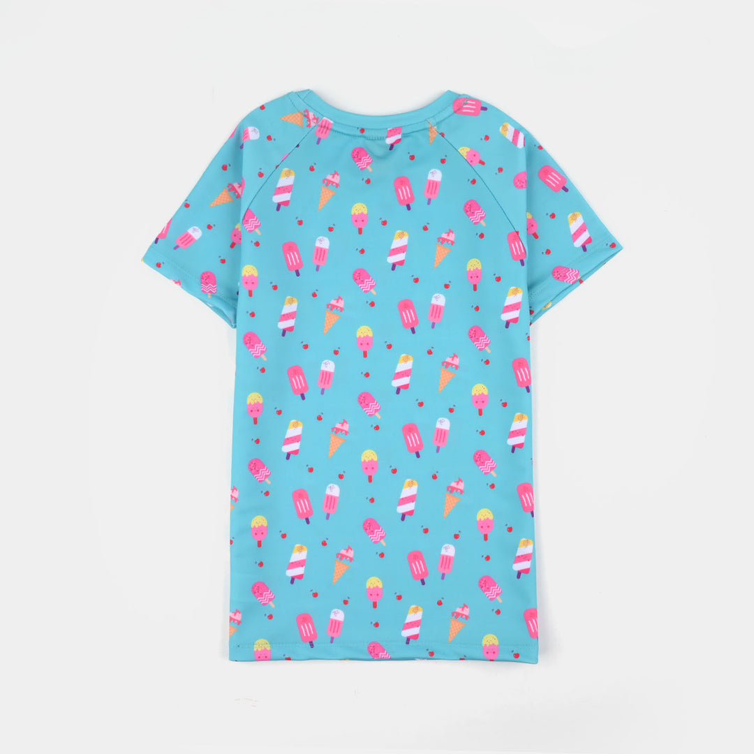 Girls Polyester Swimming 2-Piece Suit (Sweet Treat) - Blue