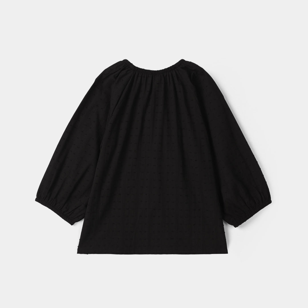 Girls Jacquard Casual Top (Middy) - Black