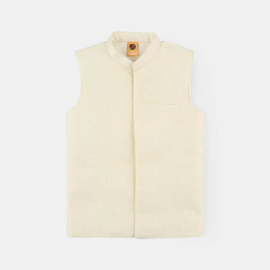 Boys Poly Viscose 3Piece Suit - Off White