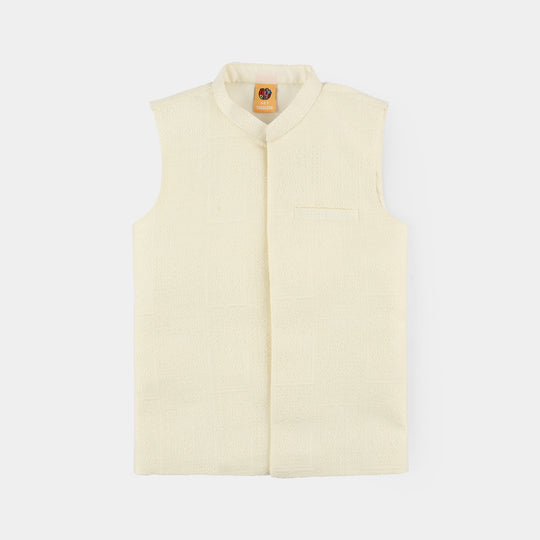 Boys Poly Viscose 3Piece Suit - Off White