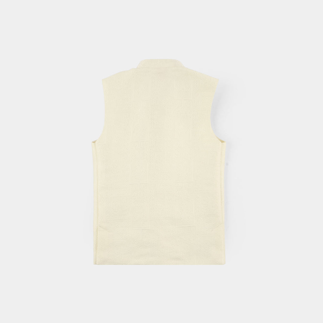 Boys Poly Viscose 3Piece Suit - Off White