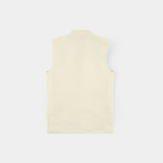 Boys Poly Viscose 3Piece Suit - Off White