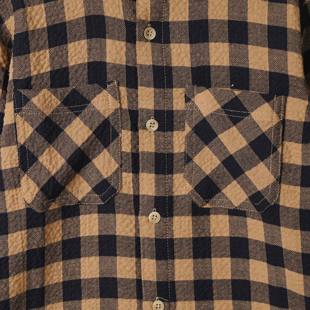 Boys Yarn Dyed Shirt (Mine) - Brown