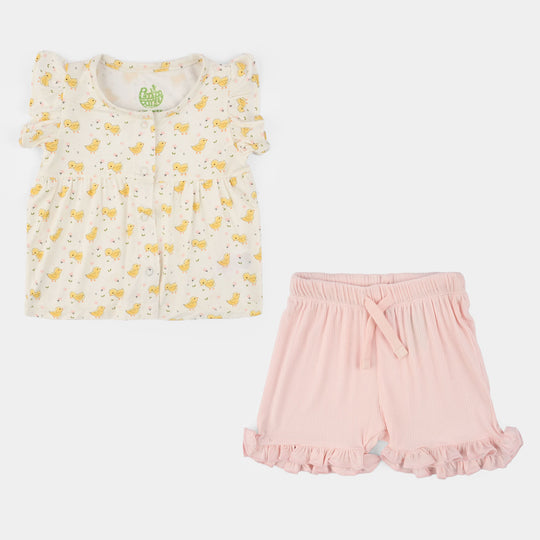 Infant Girls Bamboo Viscose Set 2 Piece (Chicks) - Multi