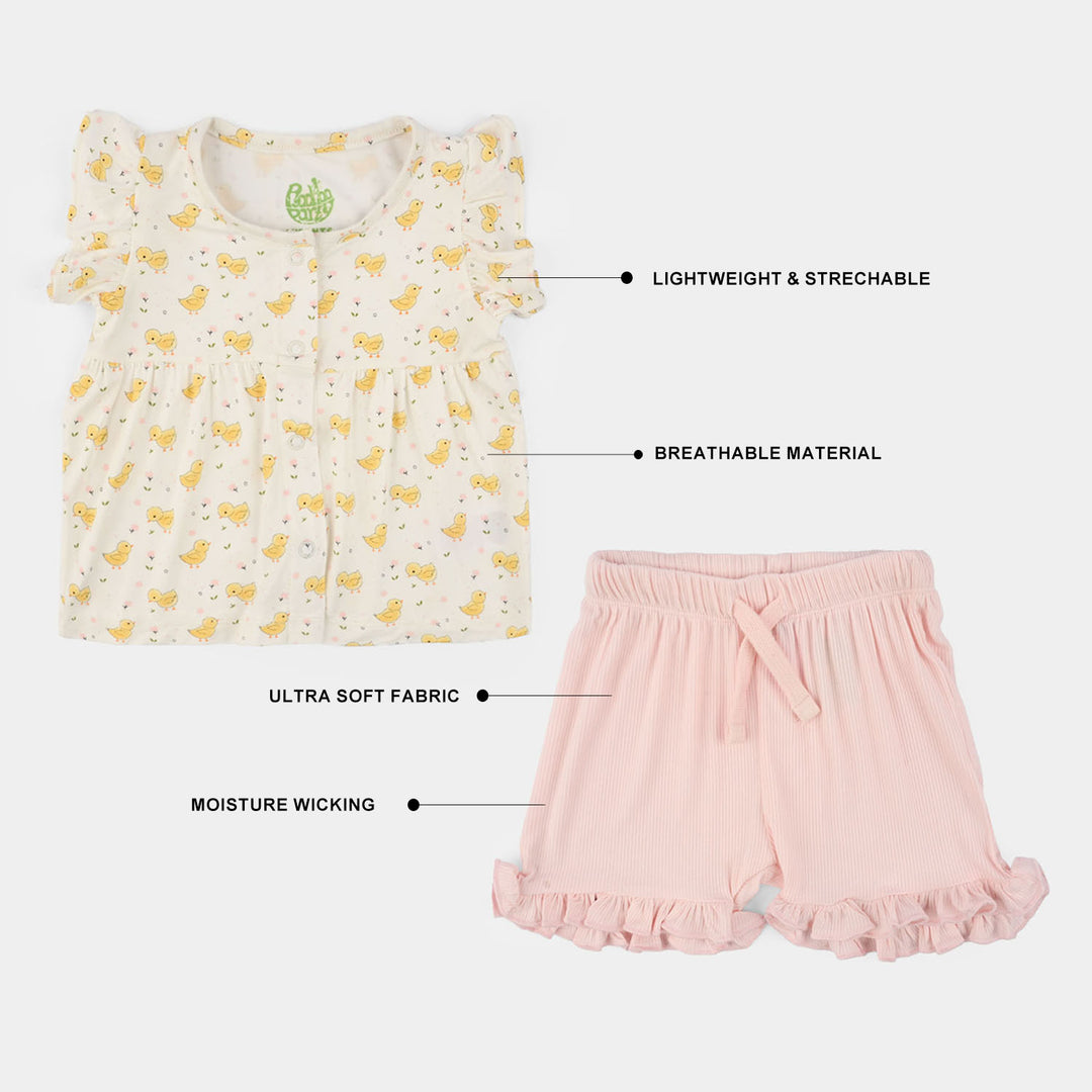 Infant Girls Bamboo Viscose Set 2 Piece (Chicks) - Multi