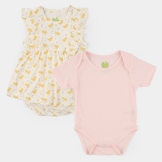 Infant Girls Bamboo Viscose Romper Set (Chicks) - Multi