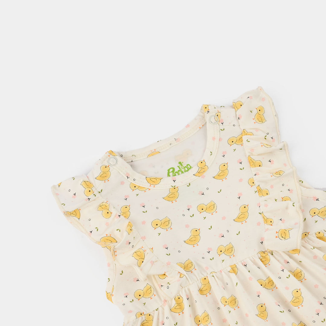 Infant Girls Bamboo Viscose Romper Set (Chicks) - Multi