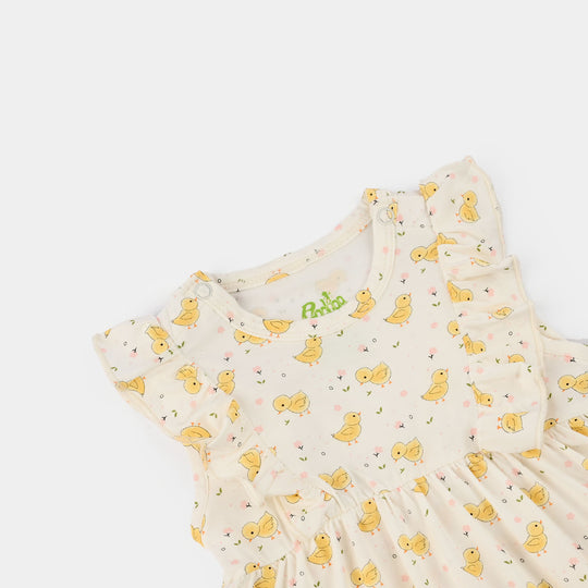 Infant Girls Bamboo Viscose Romper Set (Chicks) - Multi