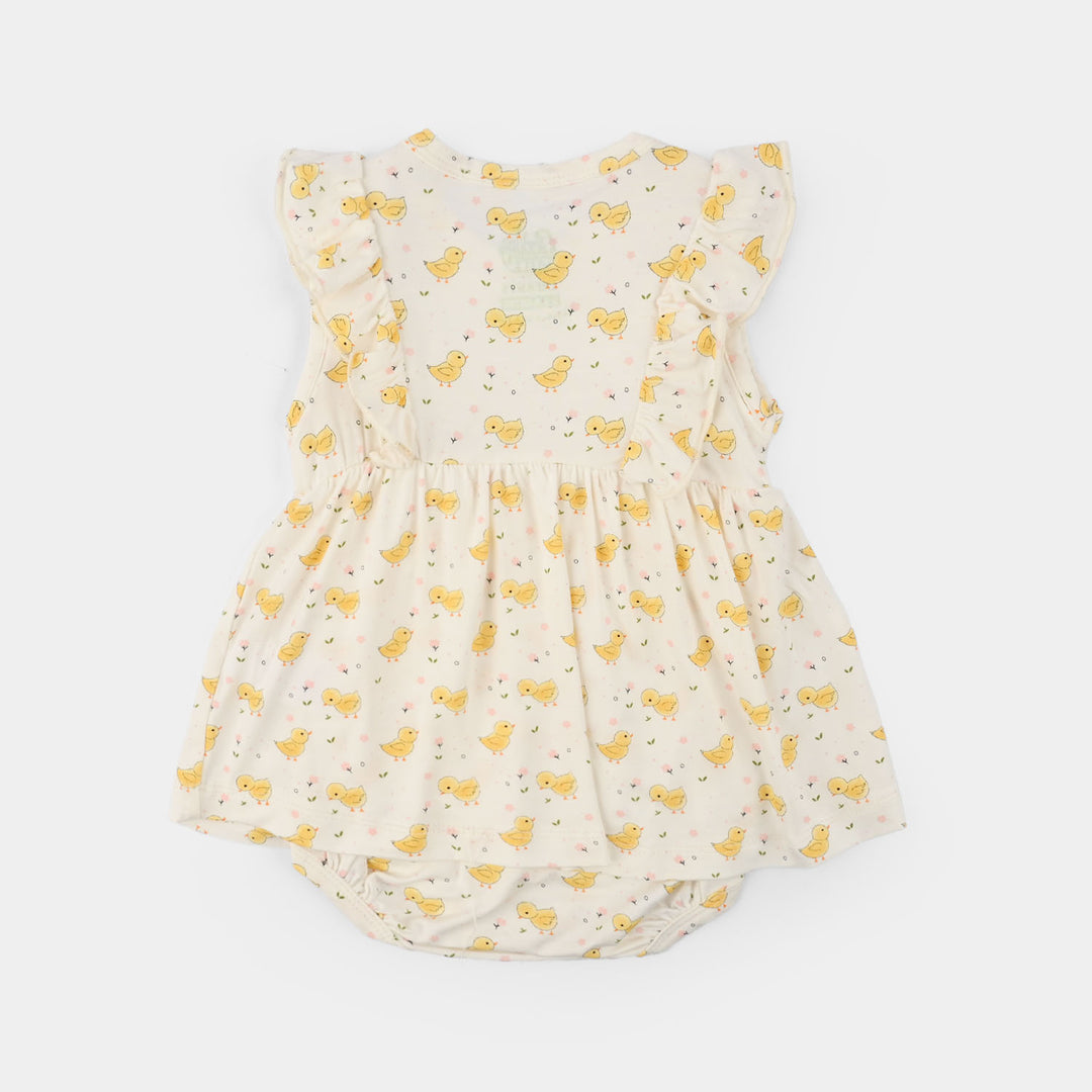Infant Girls Bamboo Viscose Romper Set (Chicks) - Multi