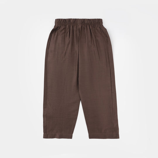 Boys Cotton Viscose Kurta Pajama (Sitara) - Brown