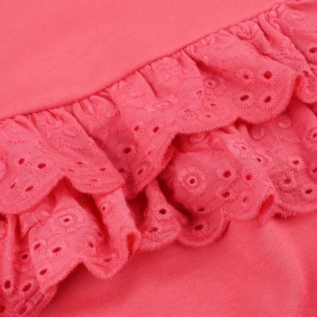 Infant Girls Cotton Interlock Romper- Pink