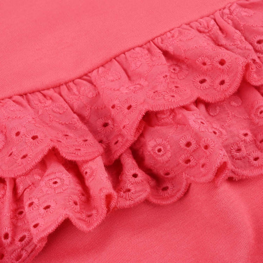 Infant Girls Cotton Interlock Romper- Pink