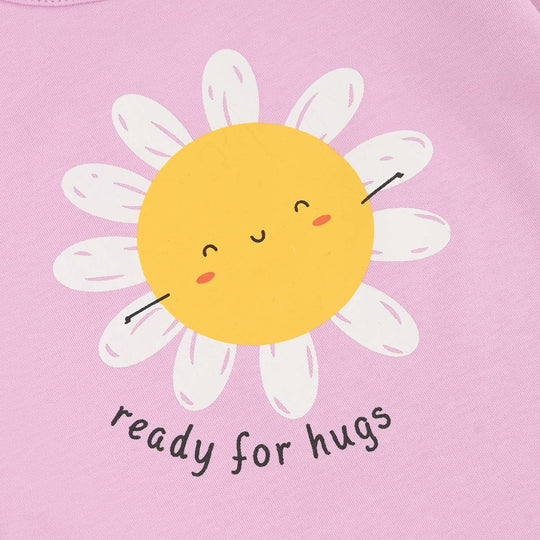 Infant Girls Cotton Interlock Romper (Ready for Hugs) - Pink