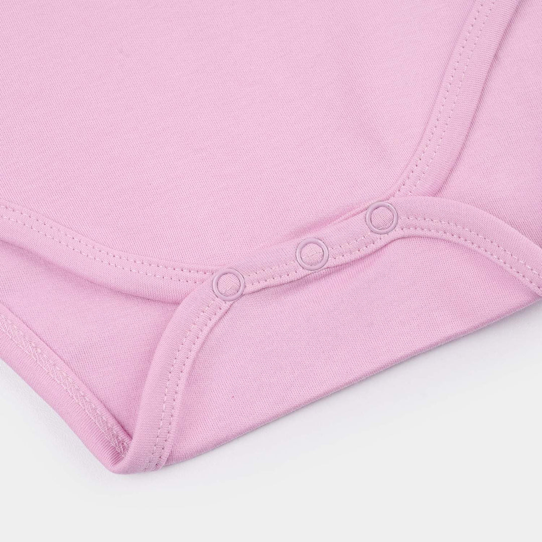 Infant Girls Cotton Interlock Romper (Ready for Hugs) - Pink