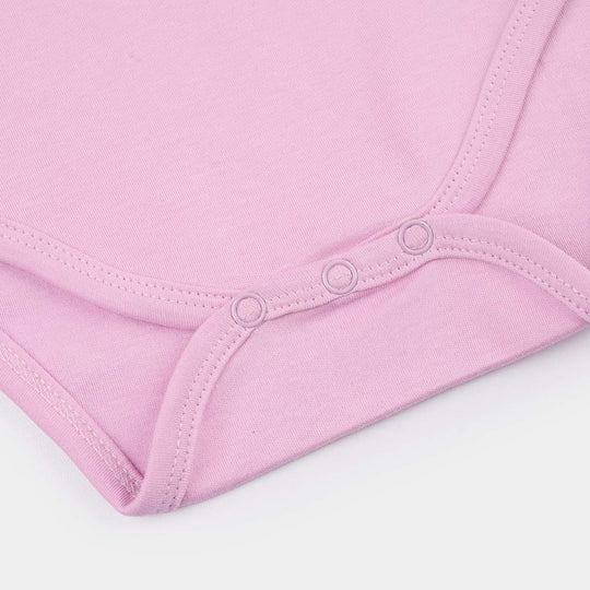 Infant Girls Cotton Interlock Romper (Ready for Hugs) - Pink