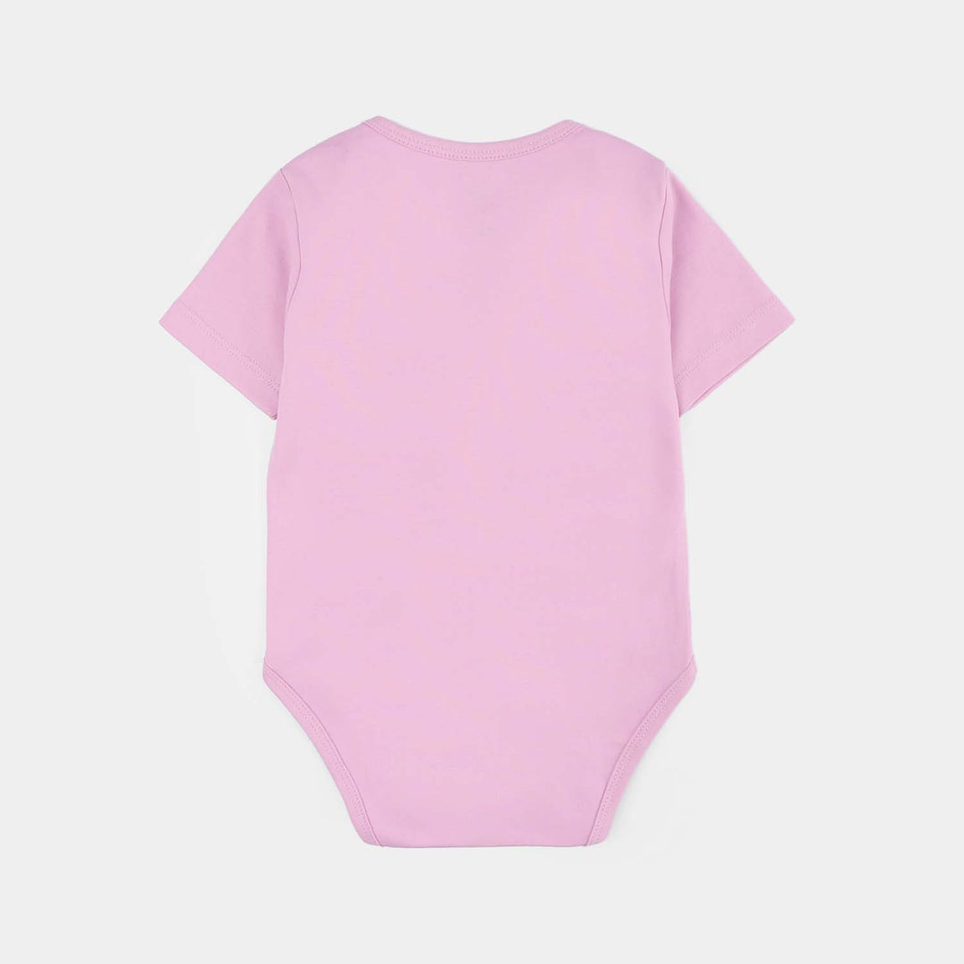 Infant Girls Cotton Interlock Romper (Ready for Hugs) - Pink