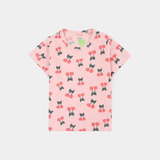 Infant Girls Thermal T-Shirt - Cherry Pink