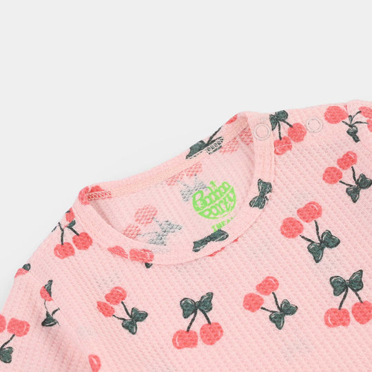 Infant Girls Thermal T-Shirt - Cherry Pink