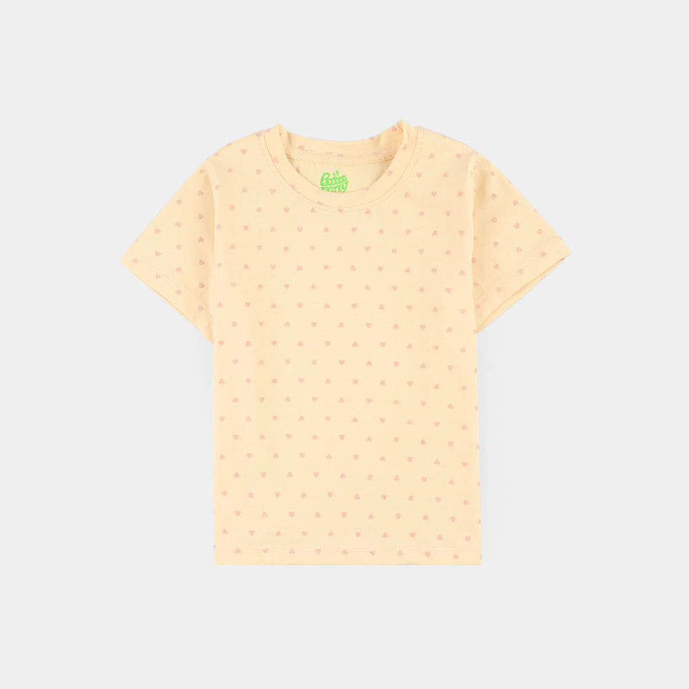 Infant Girls Lycra Jersey T-Shirt - Yellow
