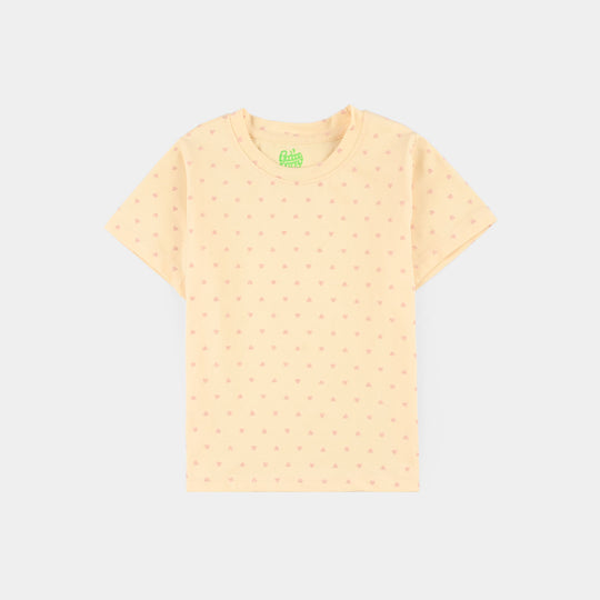 Infant Girls Lycra Jersey T-Shirt - Yellow
