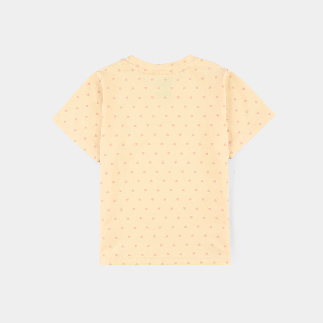 Infant Girls Lycra Jersey T-Shirt - Yellow