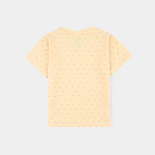 Infant Girls Lycra Jersey T-Shirt - Yellow
