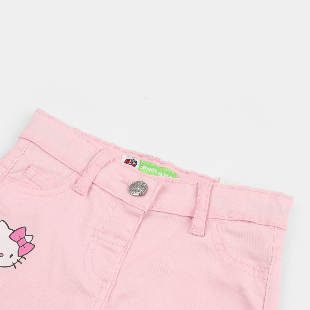 Infant Girls Cotton Twill SHORT Character-PINK