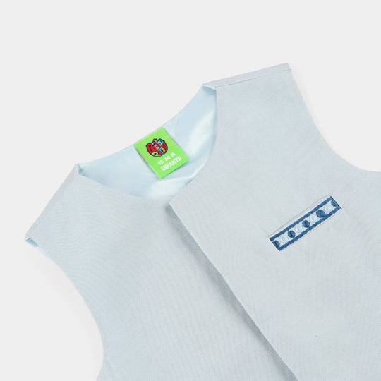 Infant Boys Waist Coat (Rang Bahar) - L.grey
